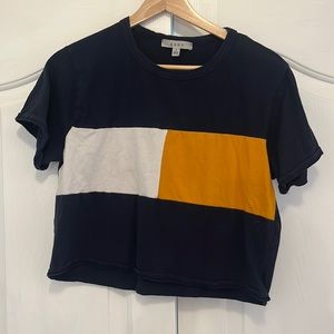 cropped color block tee